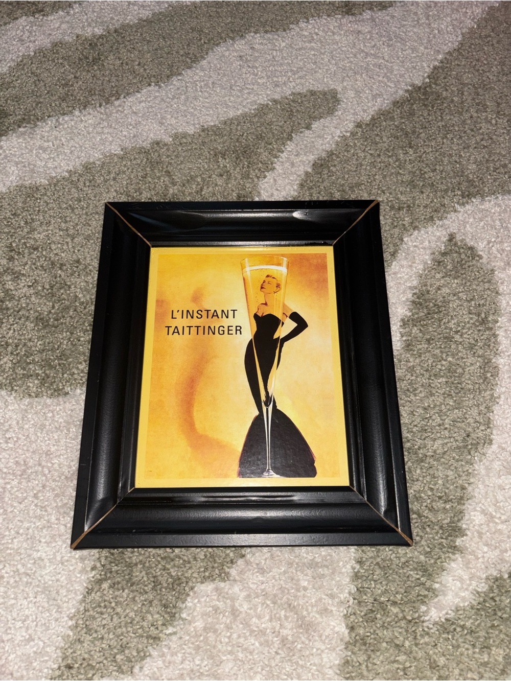 Framed L'Instant Taittinger Vintage Champagne Poster Art Print Decor